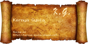 Kernya Gyula névjegykártya